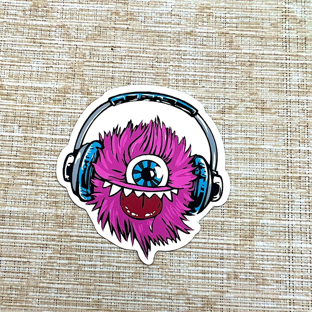 Cyclops Pink Cute Monster Grunge Horror Funky Single Decor Art Sticker